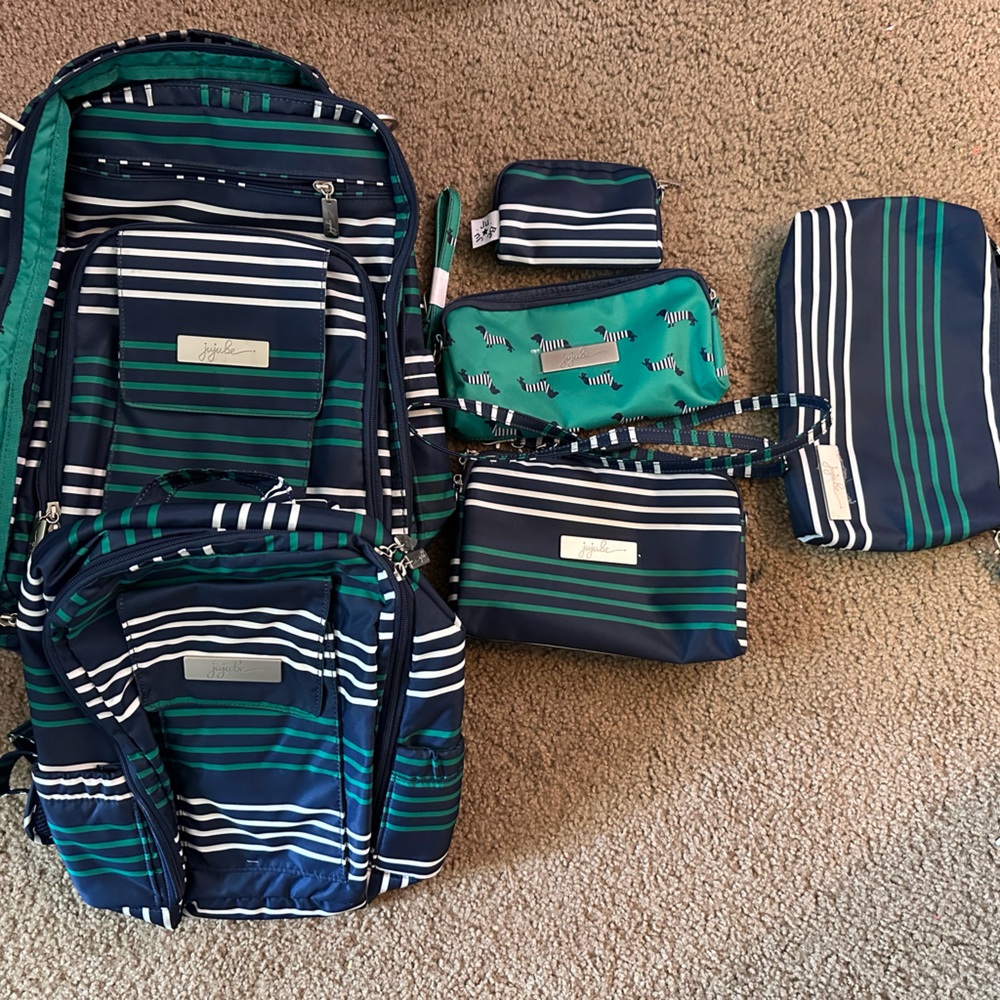 Ju-Ju-Be BRB Backpack w/matching mini backpack+ Be Set + Be Quick- Providence